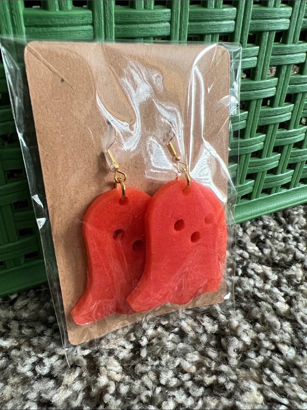 Resin Red Ghost Dangle Earrings - Women Accessories